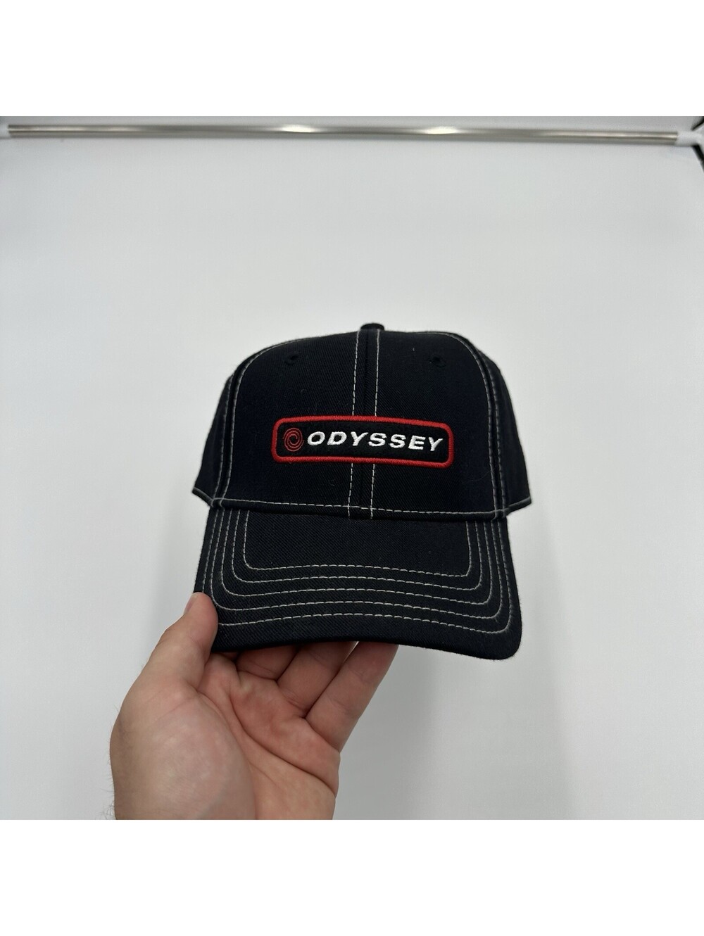 Vintage Odyssey Golf Strapback Hat Golfing Putter Tour Issued Player Hat New Blk